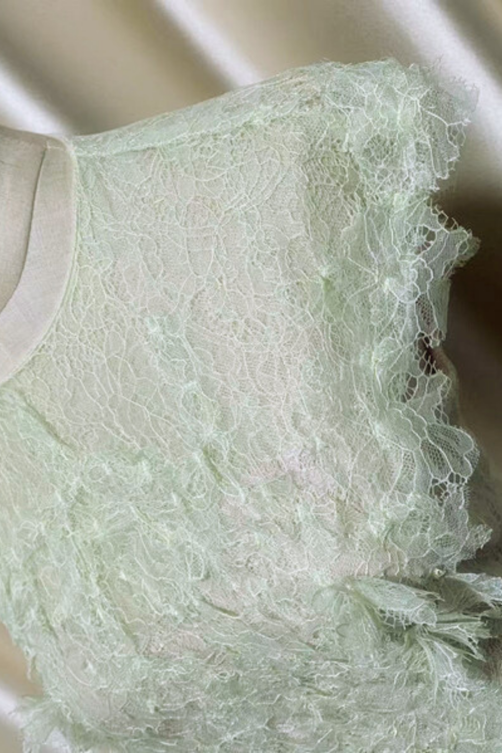 jennifer Lace Flower embellished maxi Dress in green Avalabel