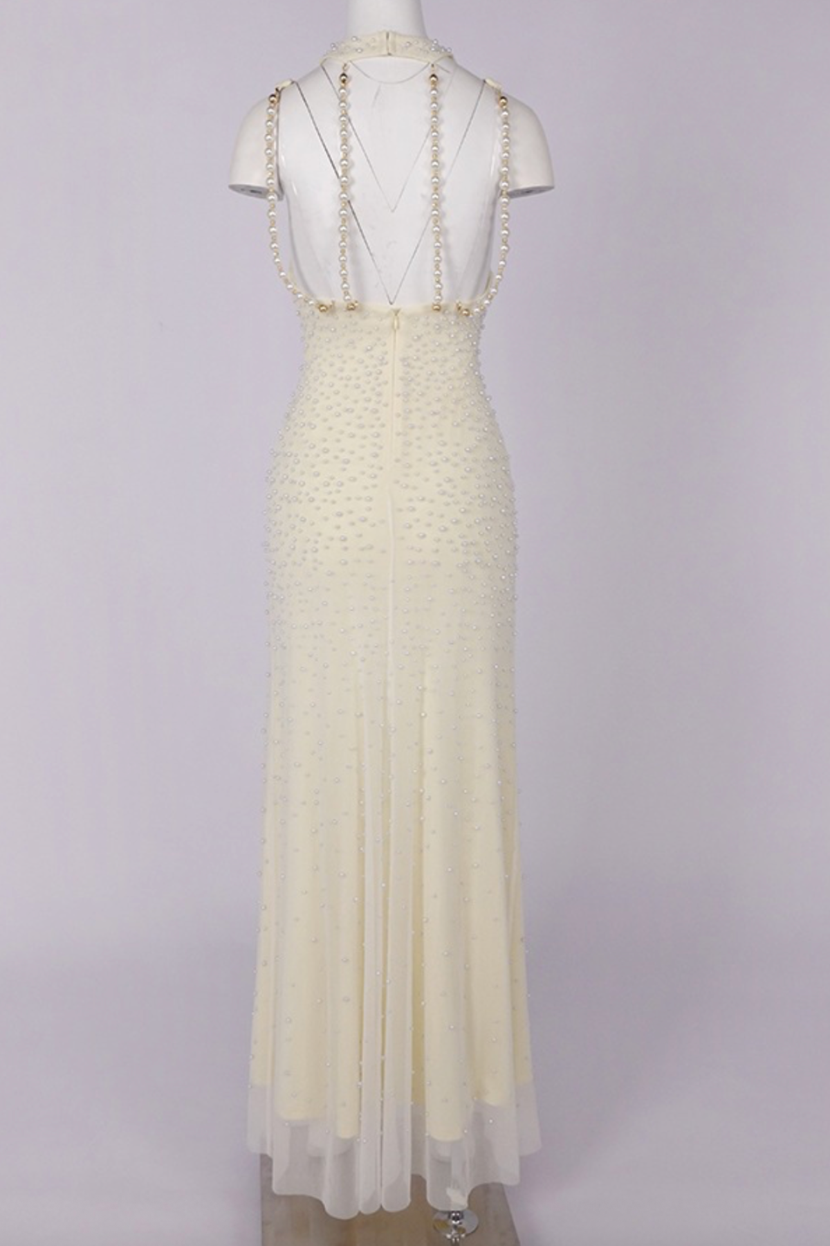 Saskia Pearl Embellished Off Shoulder Mermaid Dress Avalabel