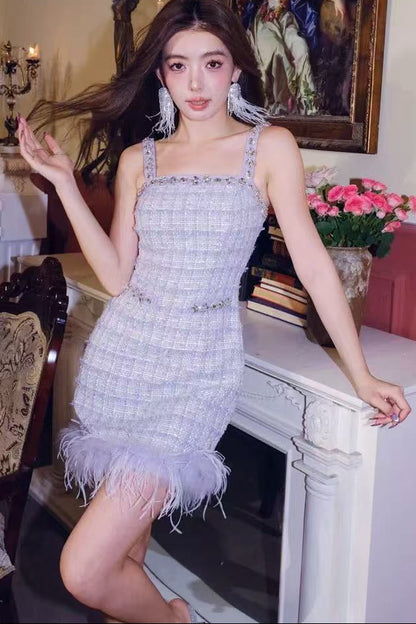 Tweed rhinestone suit dress Avalabel