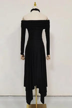 Silouh Long sleeve Midi Dress Avalabel
