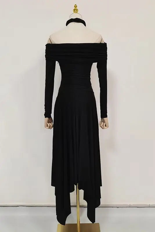 Silouh Long sleeve Midi Dress Avalabel