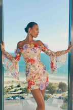tabitha multicolor Off Shoulder Mini Dress in Floral Avalabel