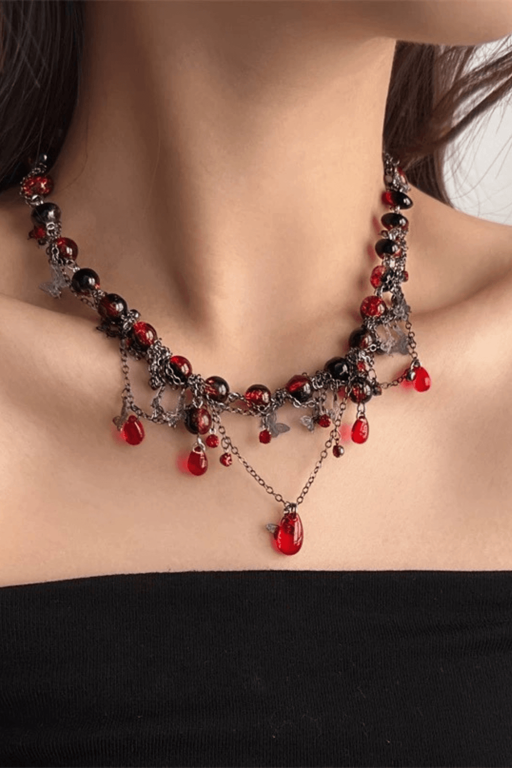 Gothic Layered Beaded Choker Avalabel
