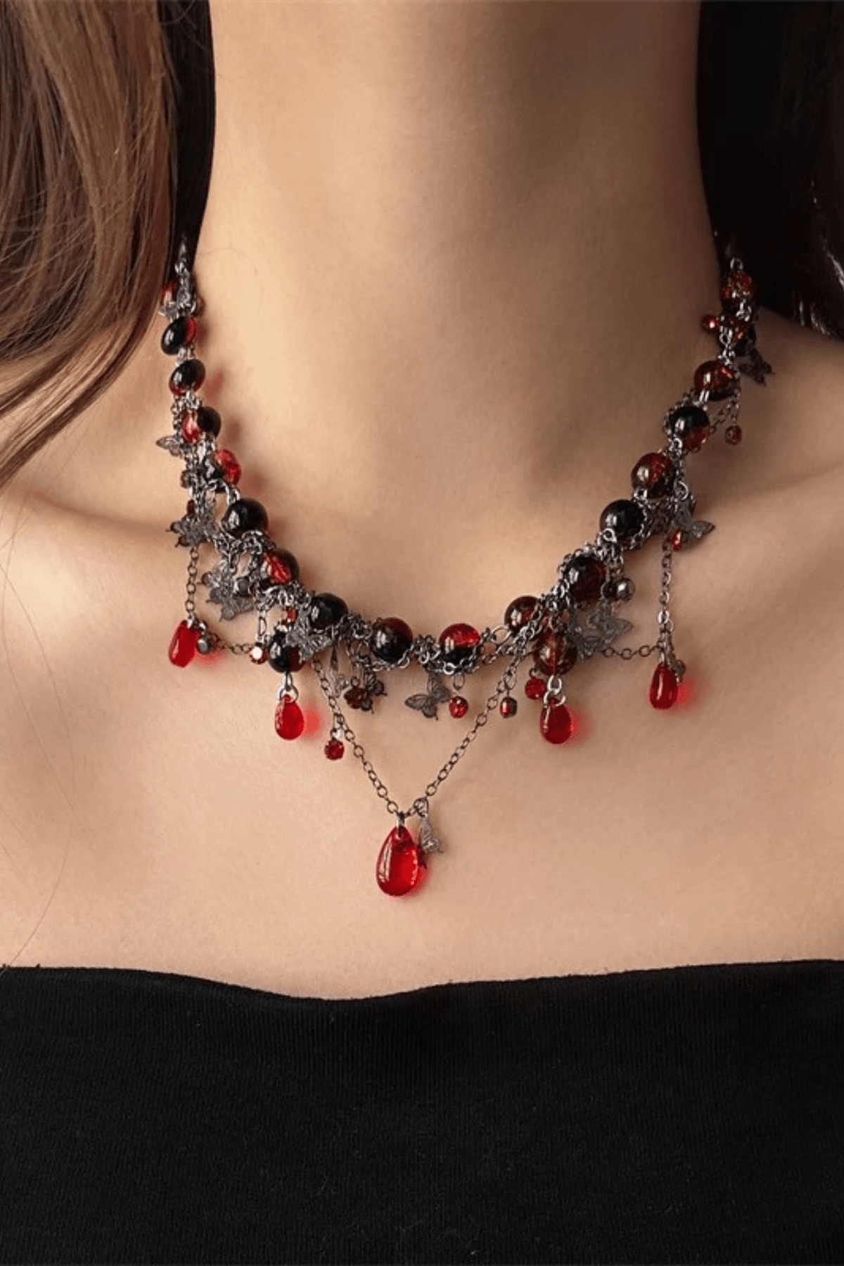 Gothic Layered Beaded Choker Avalabel