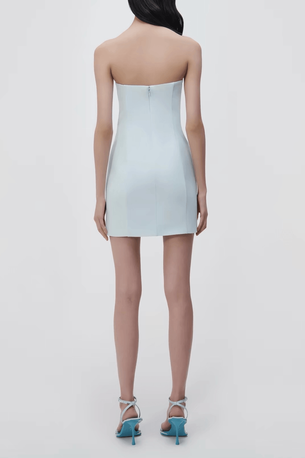 Carol  Light Blue Strapless Sequin Detail Mini Dress Avalabel
