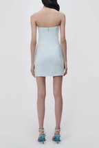 Carol  Light Blue Strapless Sequin Detail Mini Dress Avalabel