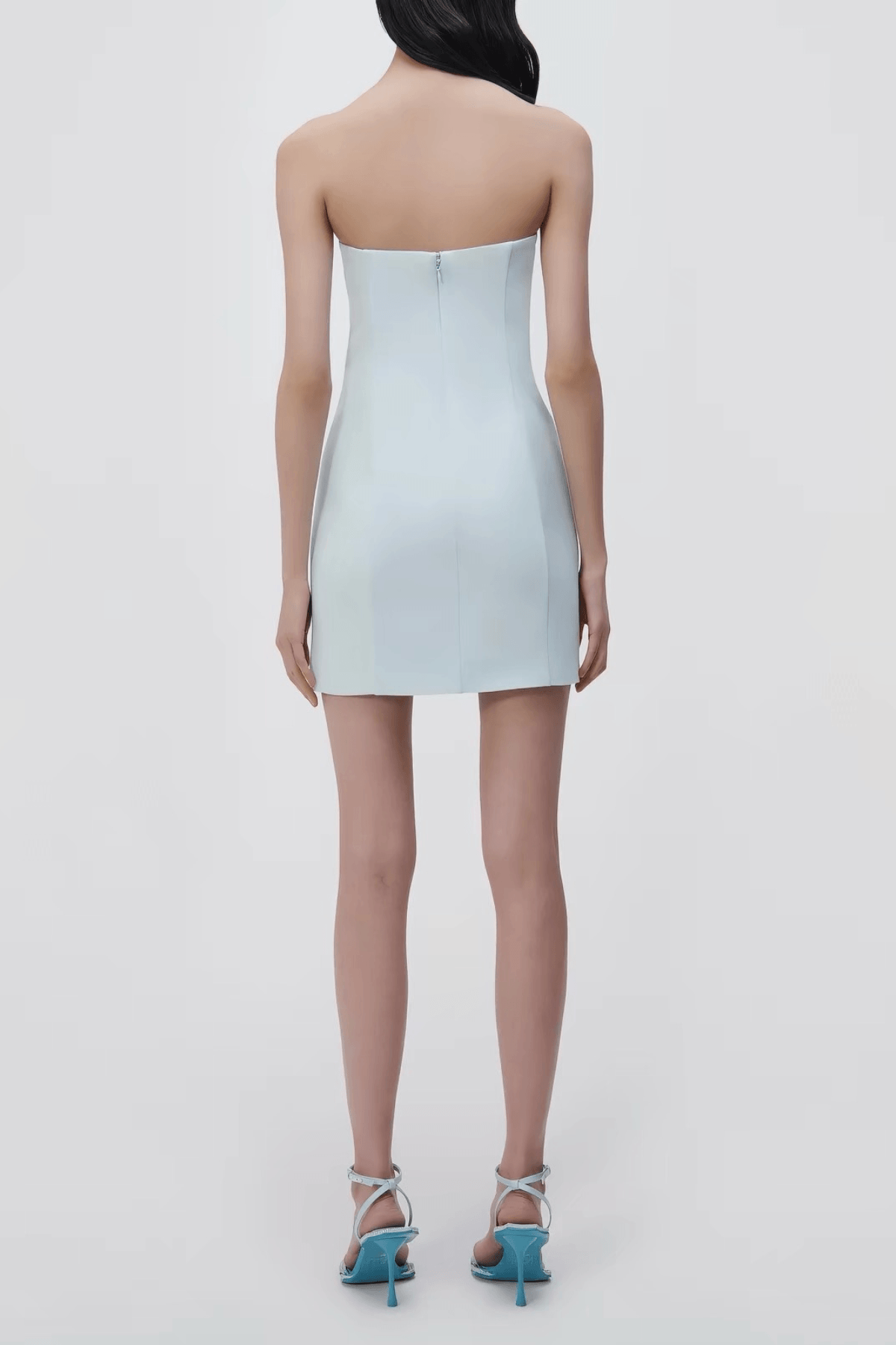 Carol  Light Blue Strapless Sequin Detail Mini Dress Avalabel