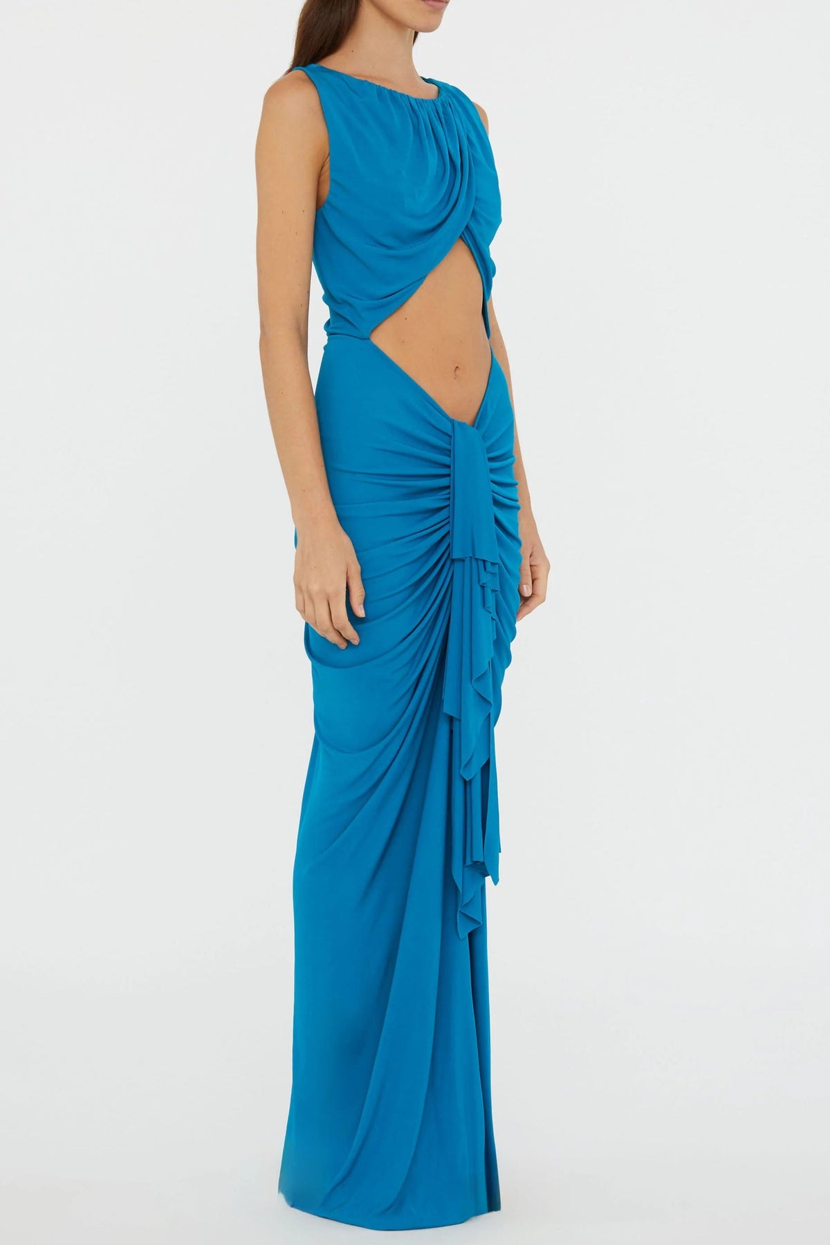 Lily Drape Disconnect Tank Maxi Dress in Blue Avalabel