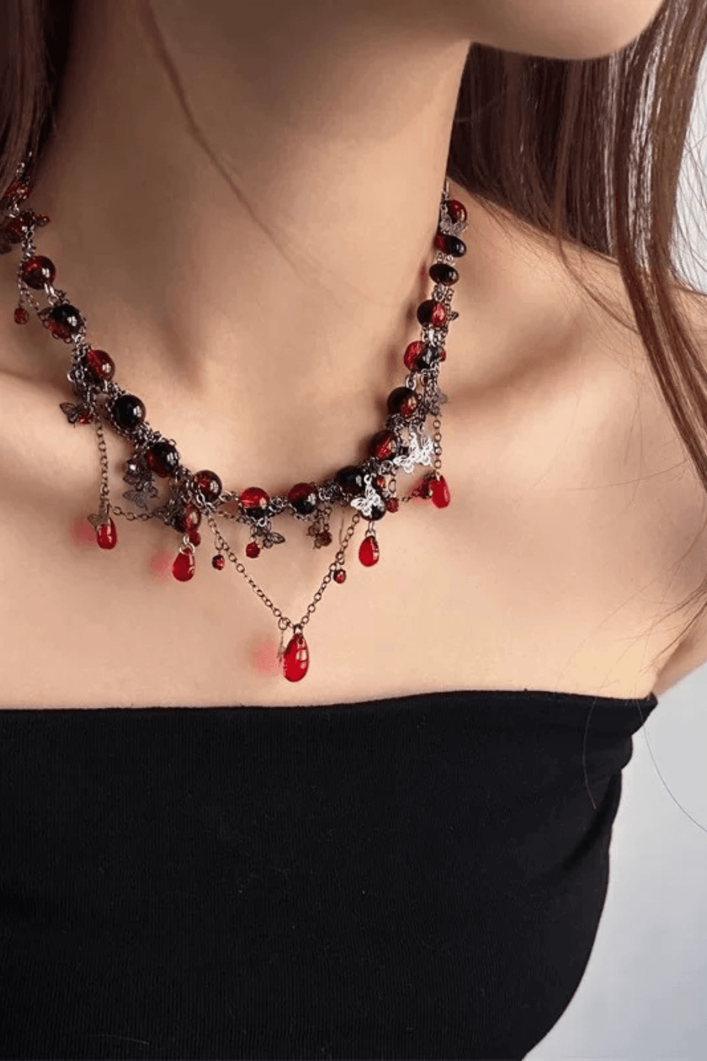 Gothic Layered Beaded Choker Avalabel