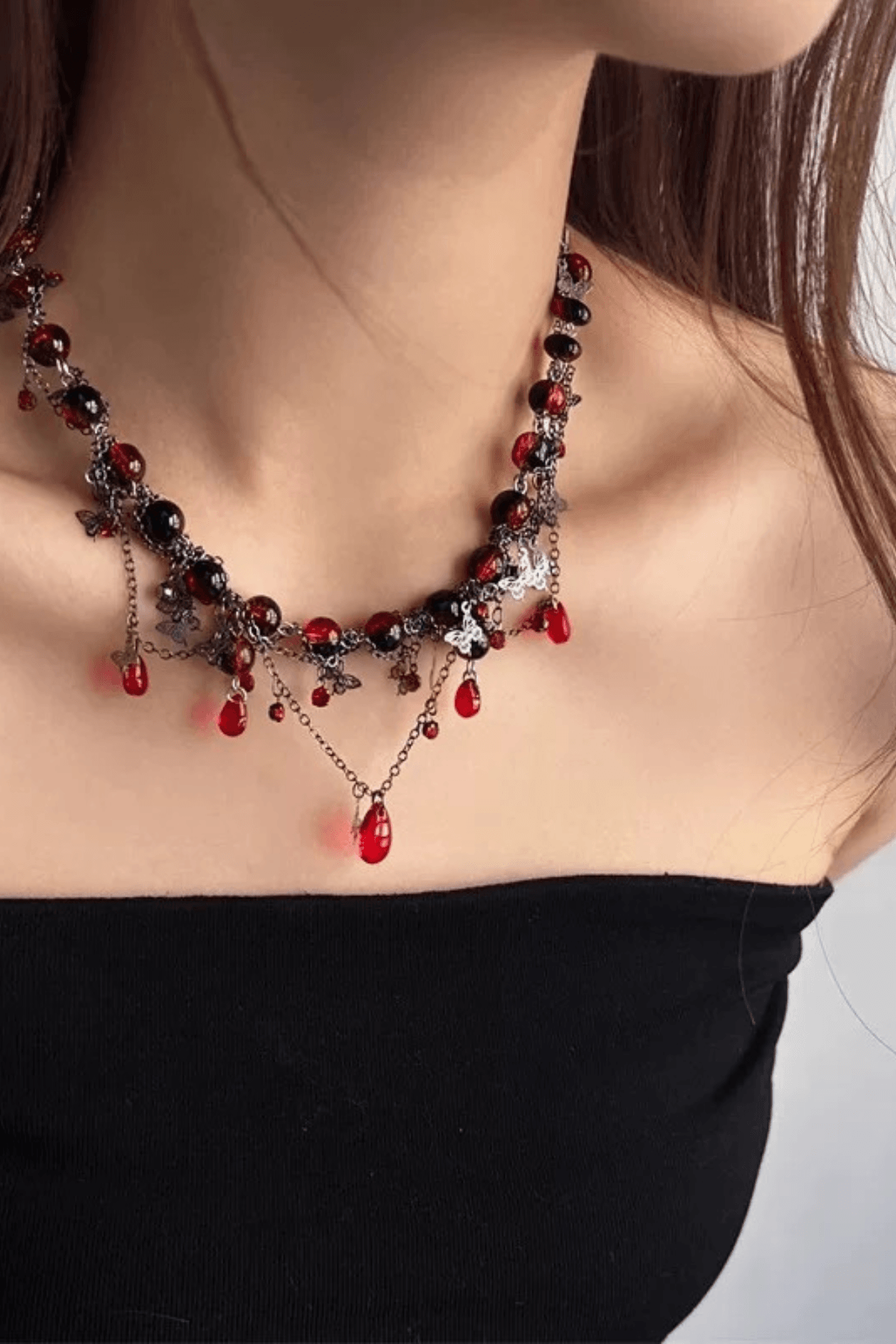 Gothic Layered Beaded Choker Avalabel