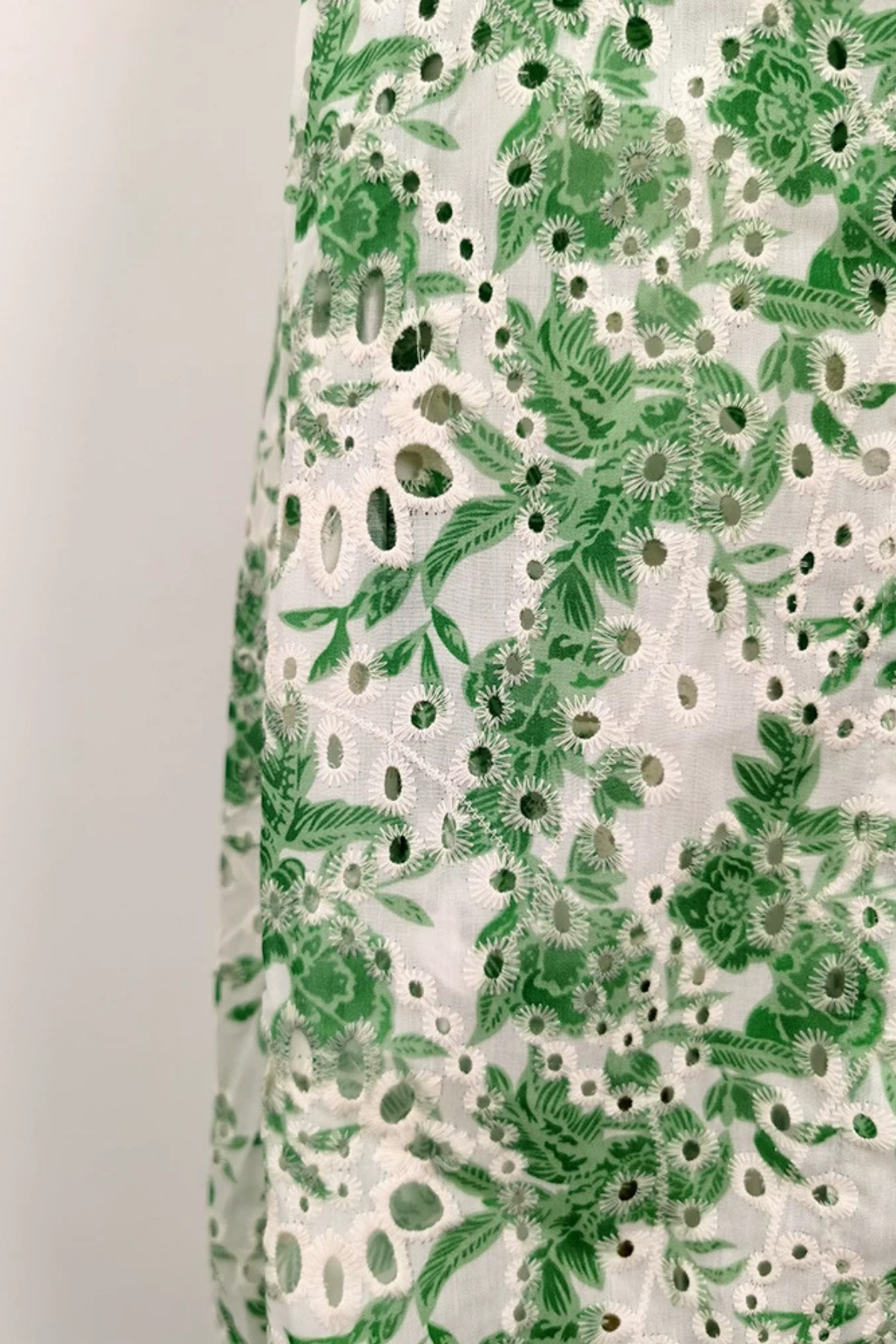 Margaux Green Floral Embroidered Halter Dress Avalabel