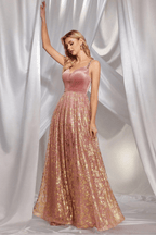 Avery Pink Gold Floral Jacquard Bustier A Line Maxi Dress Avalabel