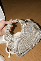 Silver Fan Shape Rhinestone Clutch Avalabel