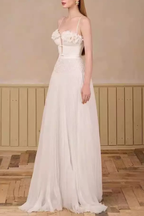 Kristin 3D Floral Spaghetti Strap Pleated Maxi Dress Avalabel