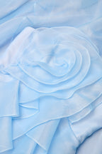 Mandy Off-Shoulder Flower Ruffle Maxi Dress - Blue Avalabel