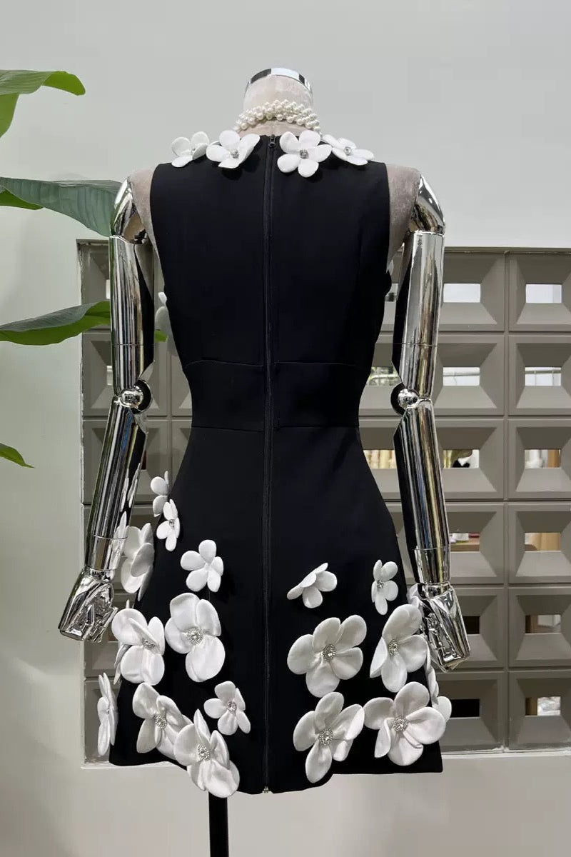 Black and White Mini Dress Avalabel