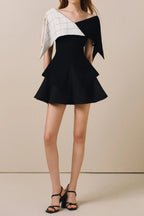 Two-Tone Top Wide-Leg Shorts Two Piece Set Avalabel