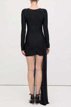 rebecca black Asymmetrical With rhinestone Embellishments Mini Dress Avalabel