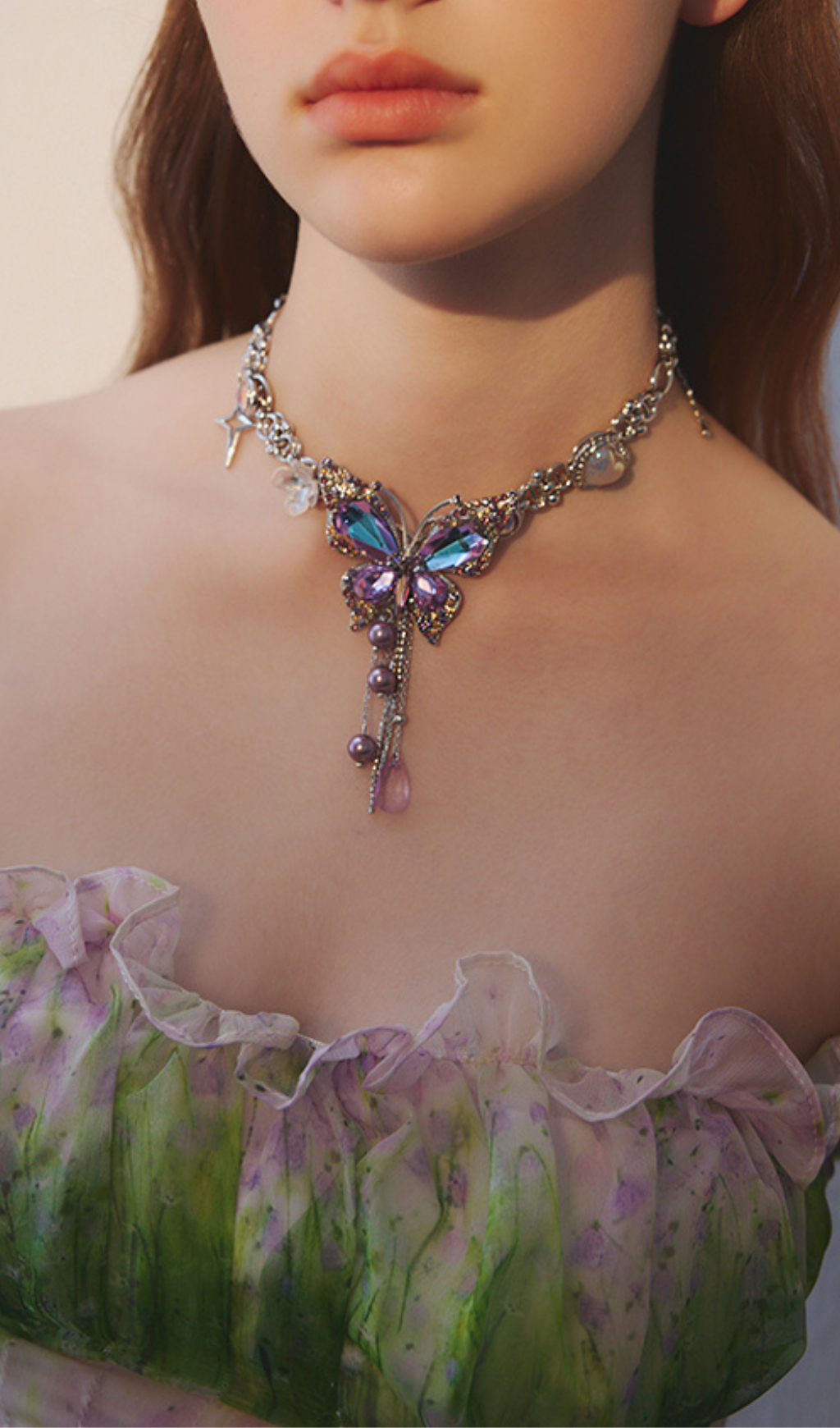 Teardrop Tassel Butterfly Necklace Avalabel