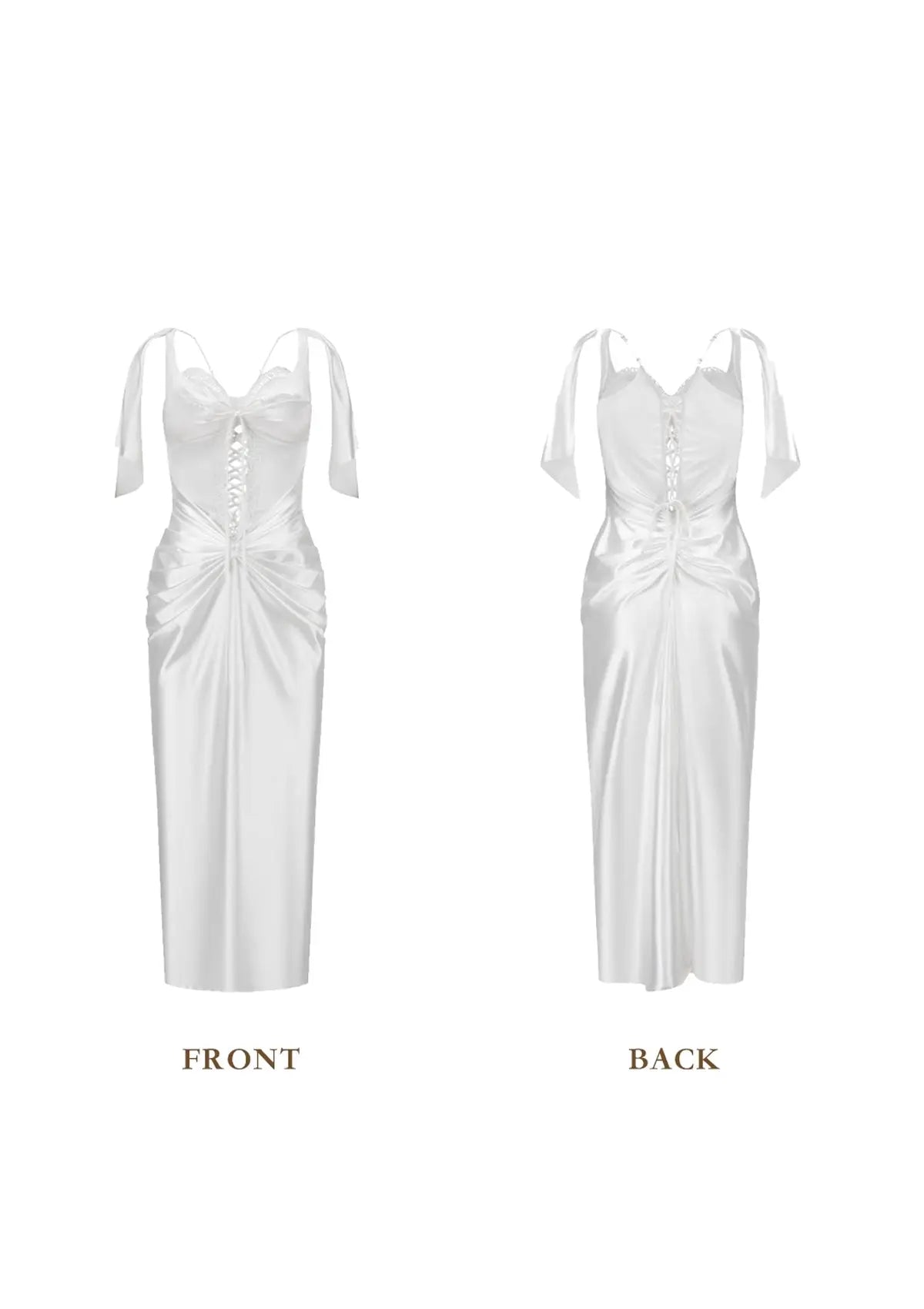alexandra satin Corset Dress in white Avalabel