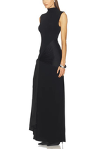 Dale Black Sleeveless Turtleneck Maxi Dress Avalabel