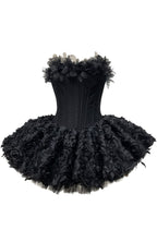 Strapless Petal Floral Corset A Line Dress Avalabel