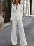 Tailored Pantsuit With Floral Lapel Detail Avalabel