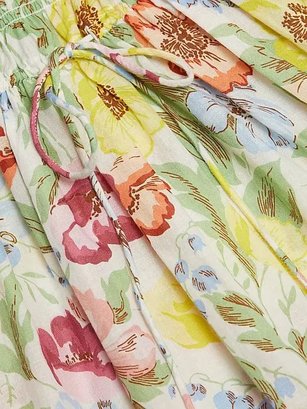 tobey Ischia Floral Smocked Midi Dress Avalabel