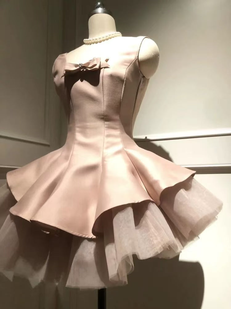 fluffy Mini Dress In Pink Avalabel