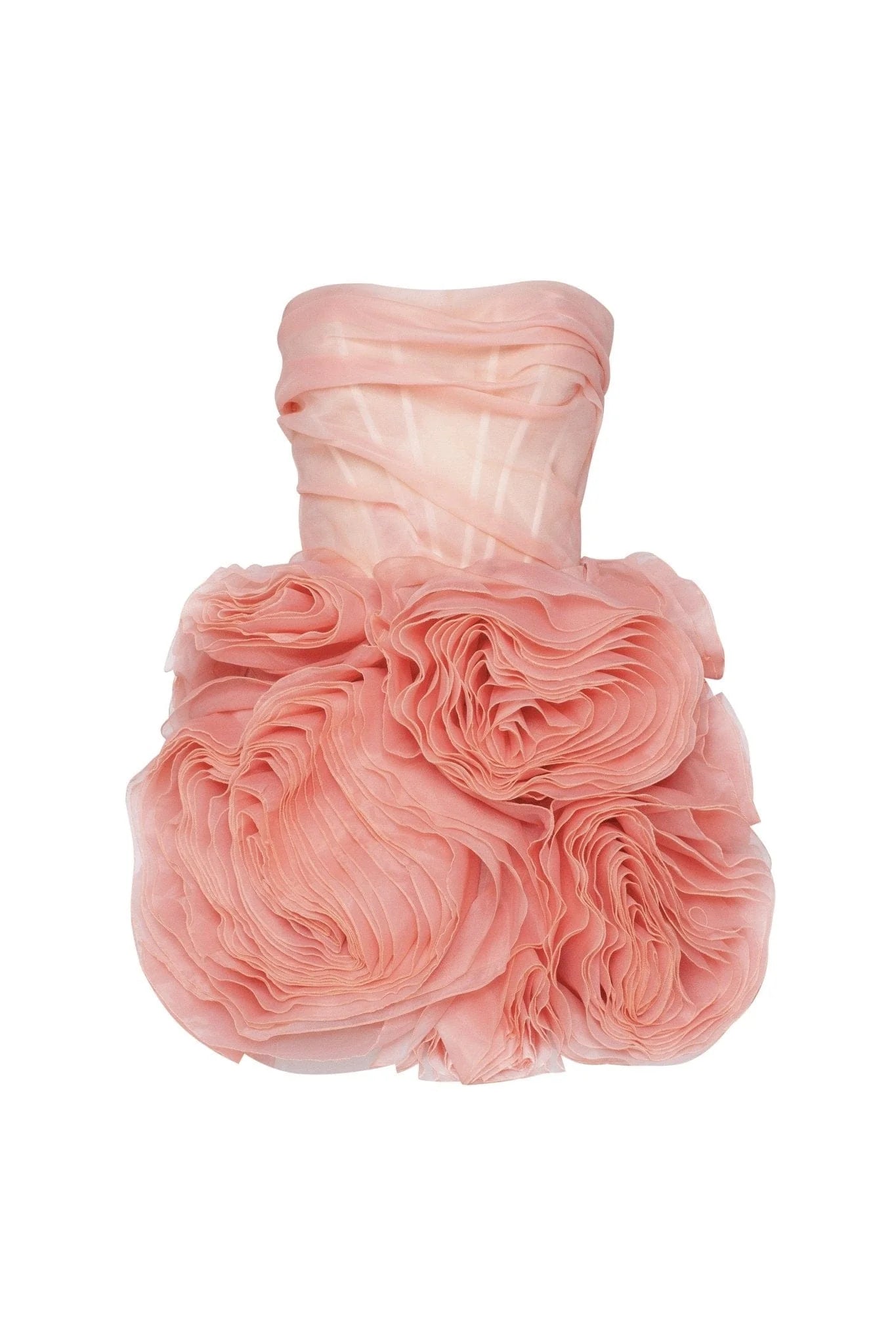 Georgia Appliquéd Organza Coral Mini Dress Avalabel
