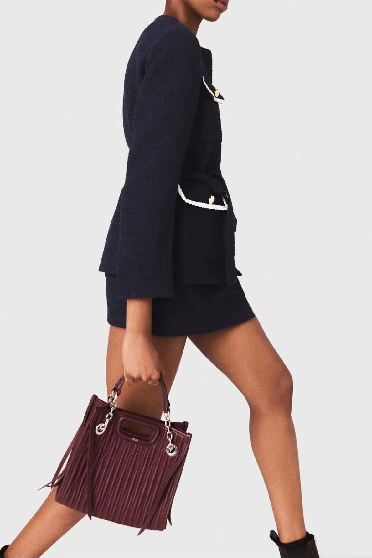 sigrid navy blue 4-pocket tweed jacket Avalabel