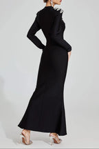 karen Black Diamond pattern Bandage maxi Dress Avalabel