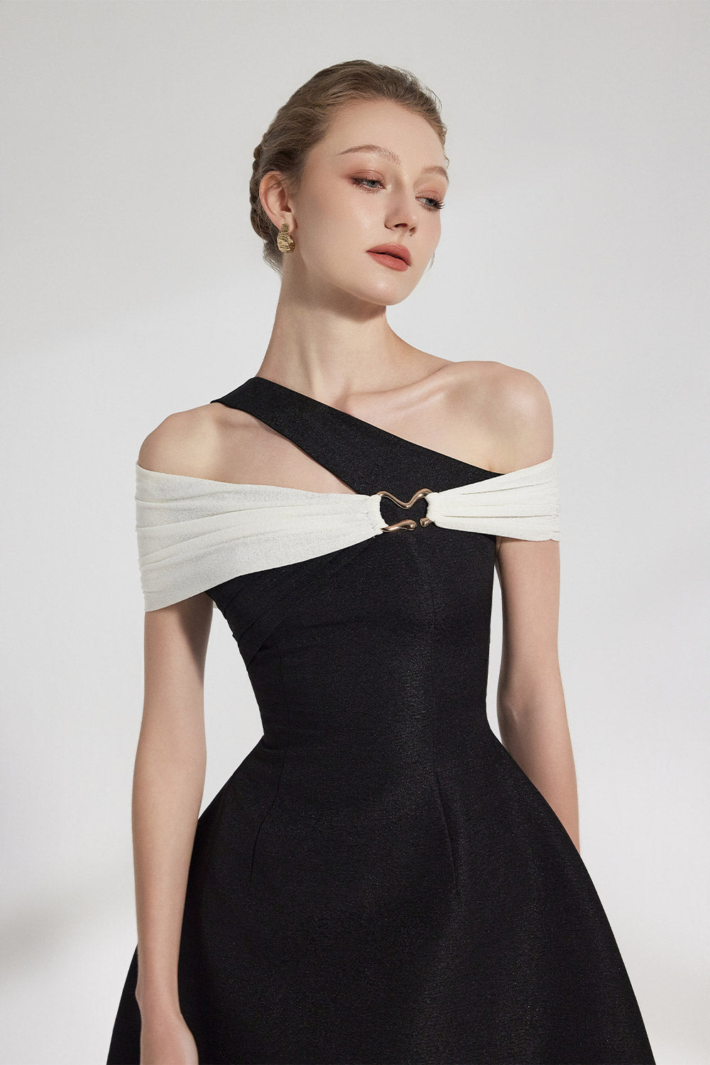 Mahala Asymmetric Off Shoulder Mini Dress Avalabel