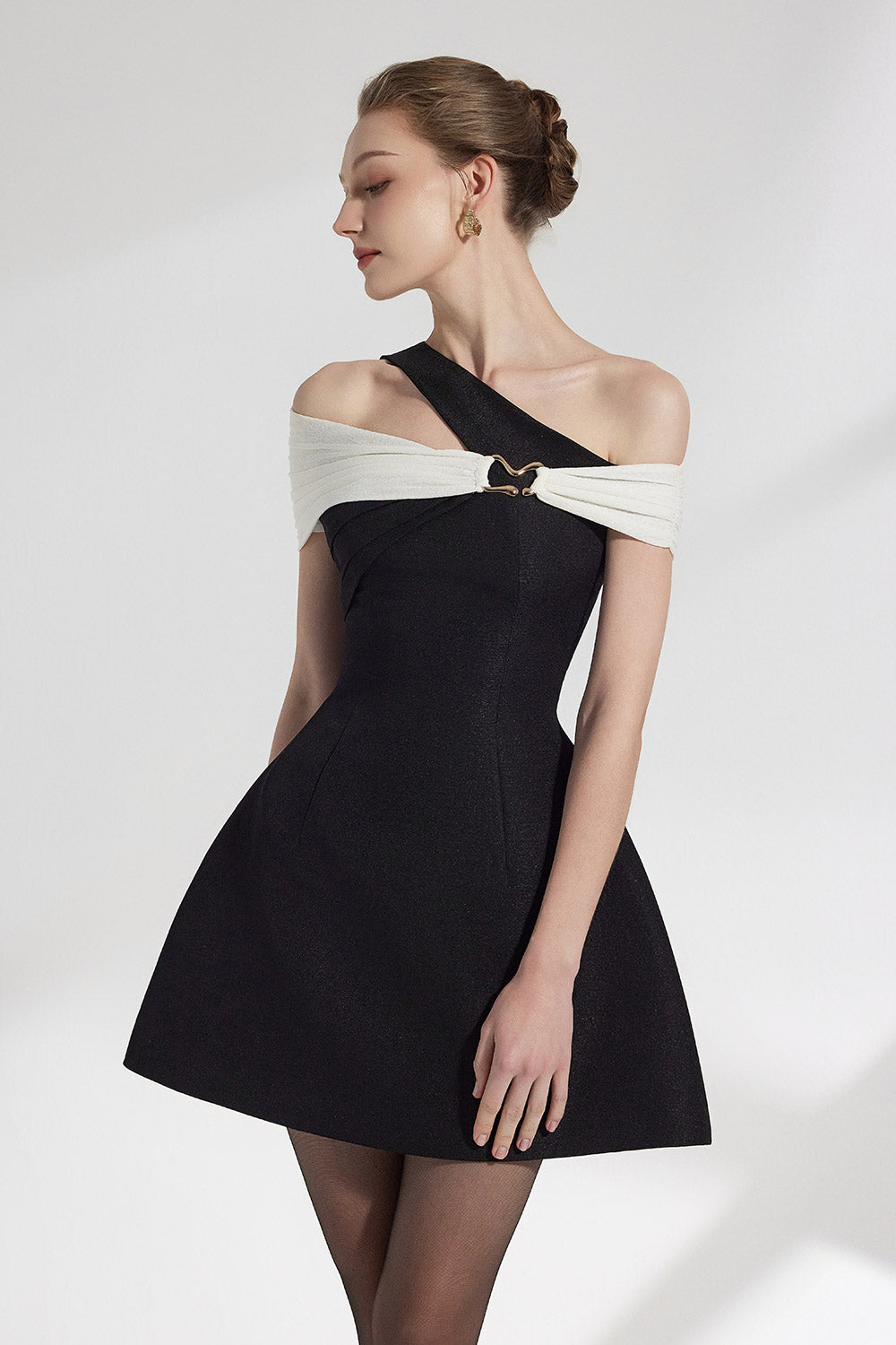 Mahala Asymmetric Off Shoulder Mini Dress Avalabel