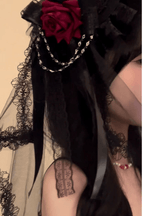 Gothic Top Hat with Lace Veil Avalabel
