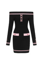 vanessa off-shoulder Knit mini Dress in black Avalabel