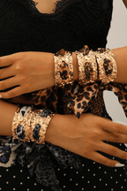Leopard Silk Bow Textured Gold Bracelet Avalabel
