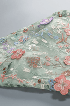 Carol Green Floral One Shoulder Embroidered Maxi Dress Avalabel