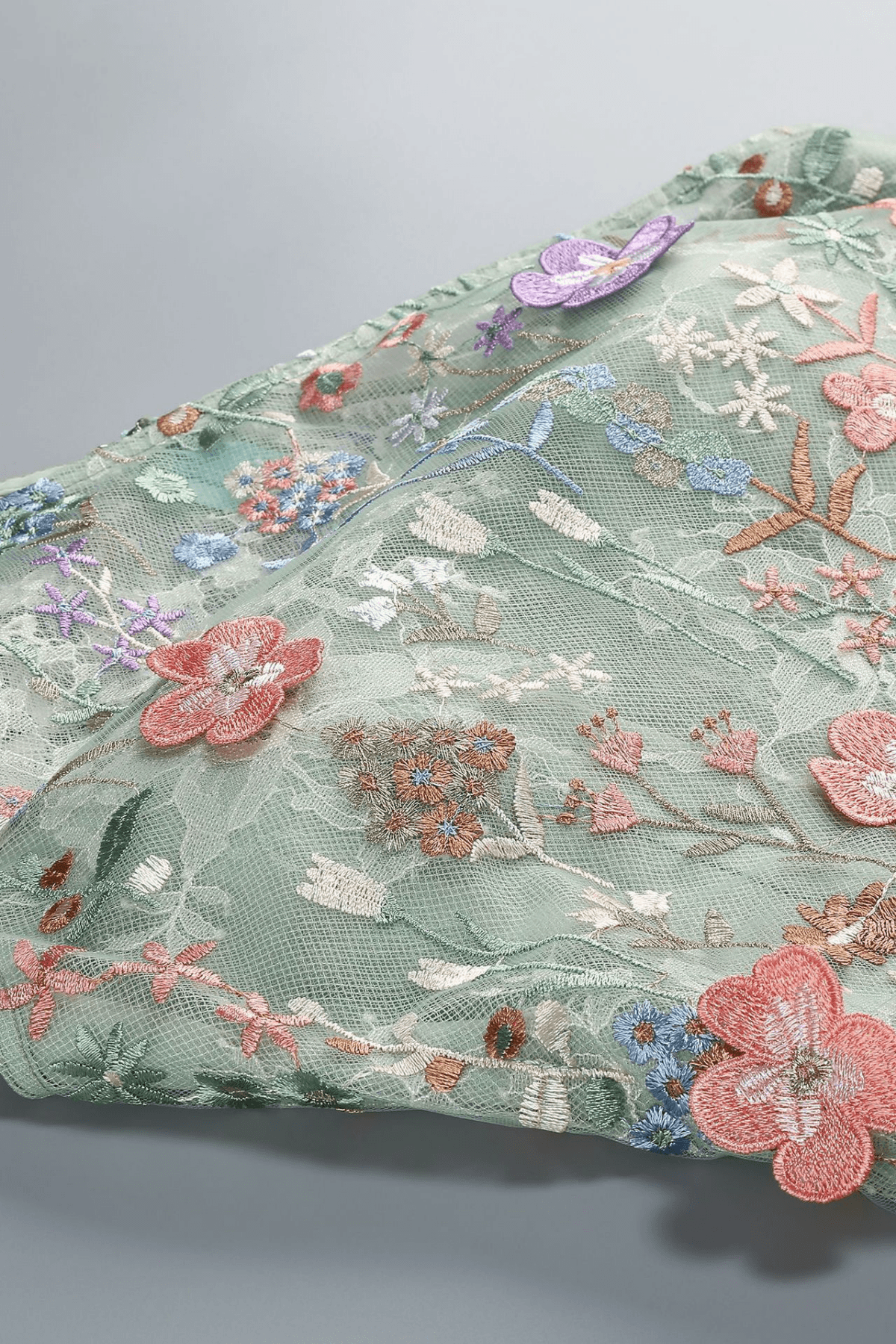 Carol Green Floral One Shoulder Embroidered Maxi Dress Avalabel