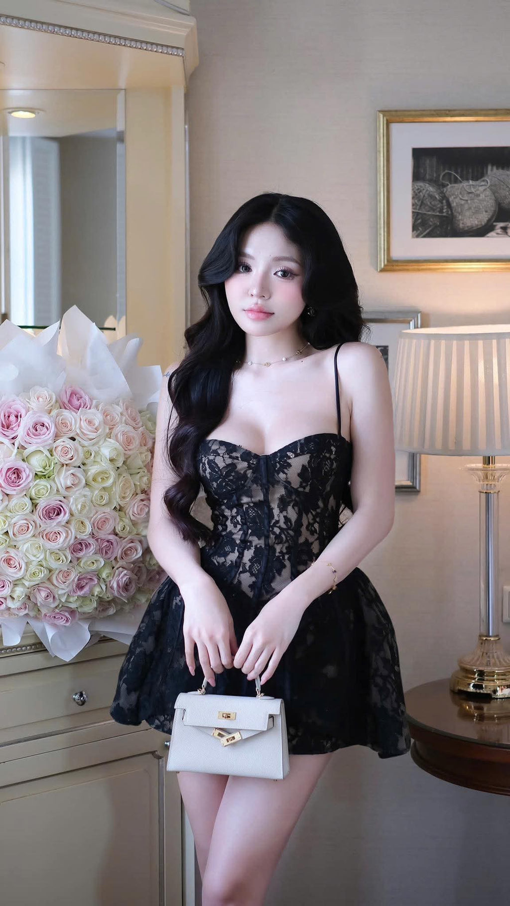 Alessia Lace Mini Dress Avalabel