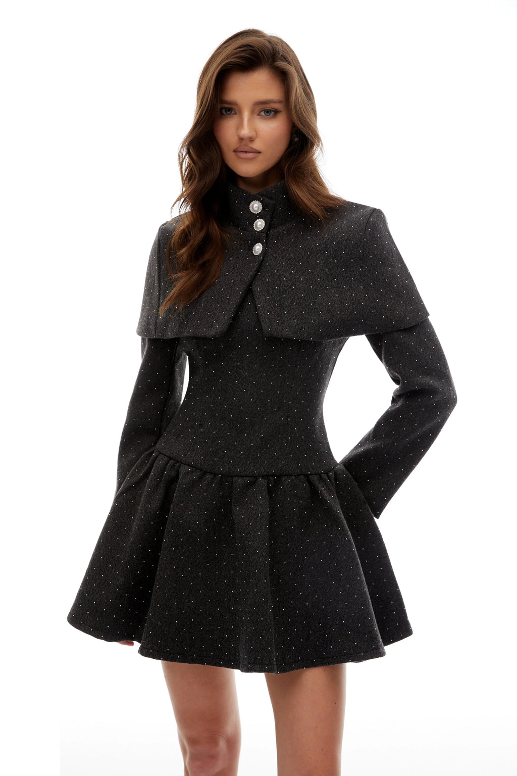 Hawthy Polka Dot Cape & Dress Set Avalabel