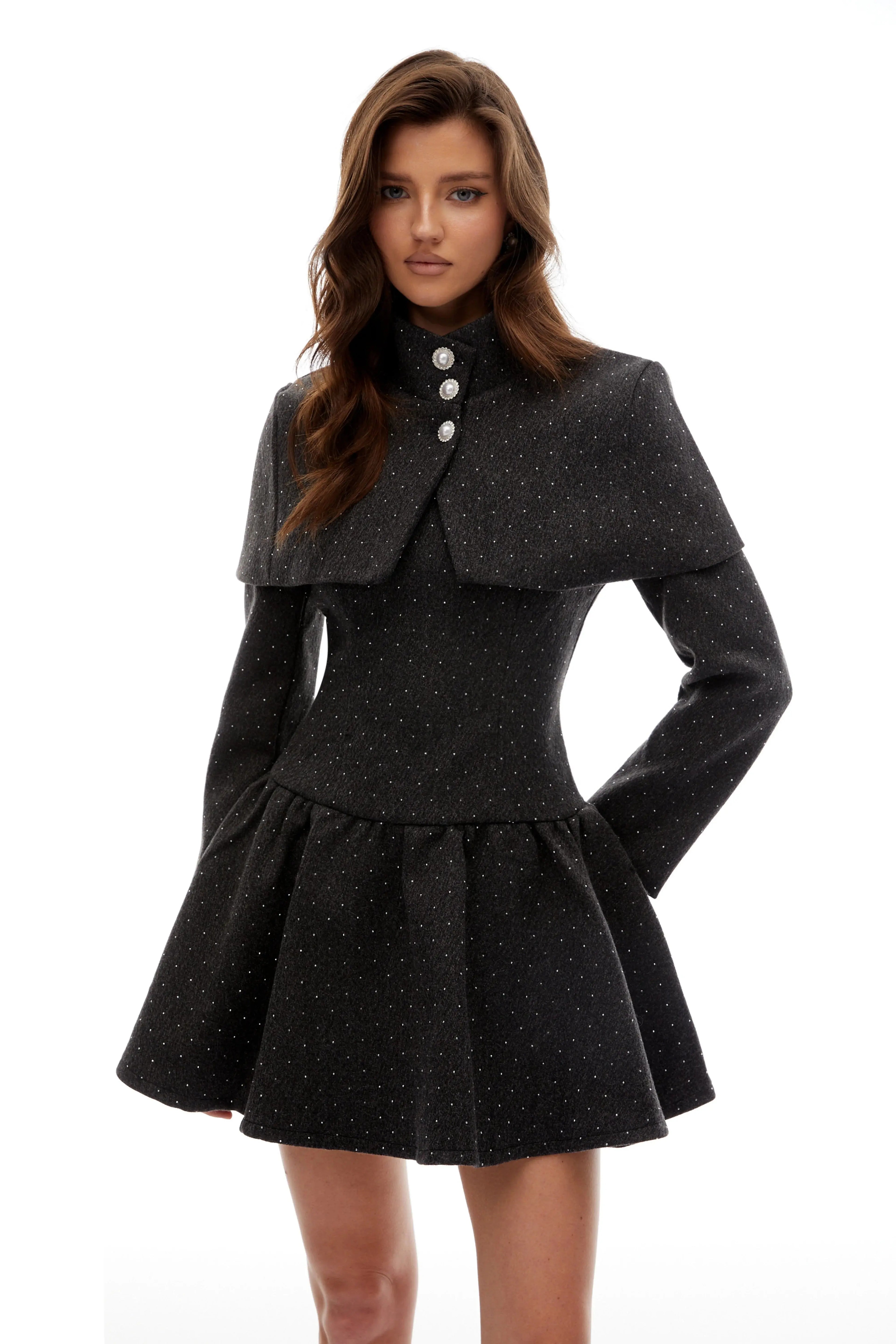Hawthy Polka Dot Cape & Dress Set Avalabel
