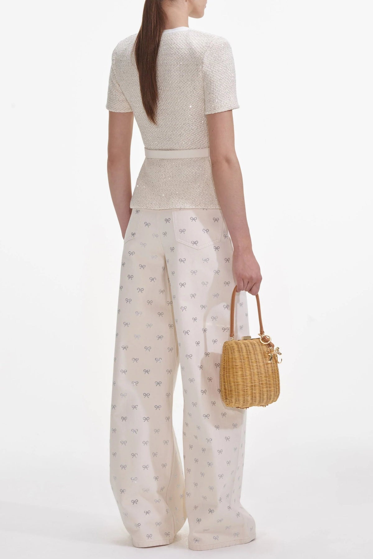 vicky Cream Sequin Knit Top Avalabel
