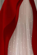 Aline Burgundy Satin sleeveless Long Prom Dress Avalabel