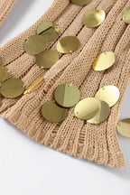 elma Golden Aura v-neck Knitted maxi Dress Avalabel