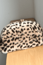 Leopard Print Faux Fur Clutch Avalabel