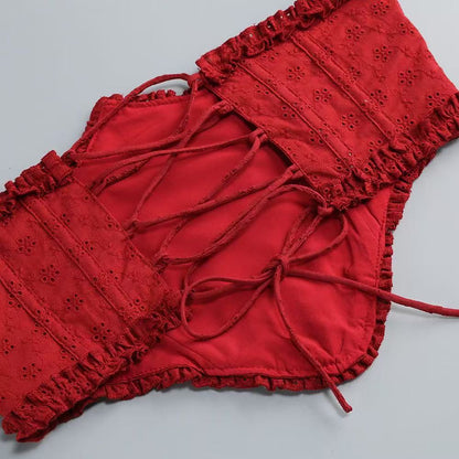Elva Playsuit - Red