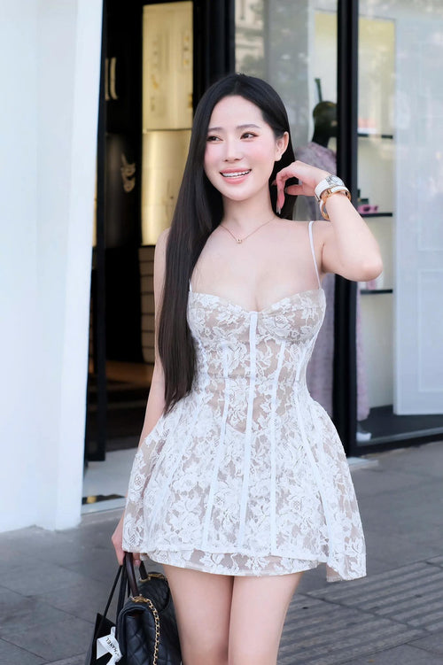 Alessia Lace Mini Dress Avalabel