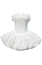Strapless Petal Floral Corset A Line Dress Avalabel