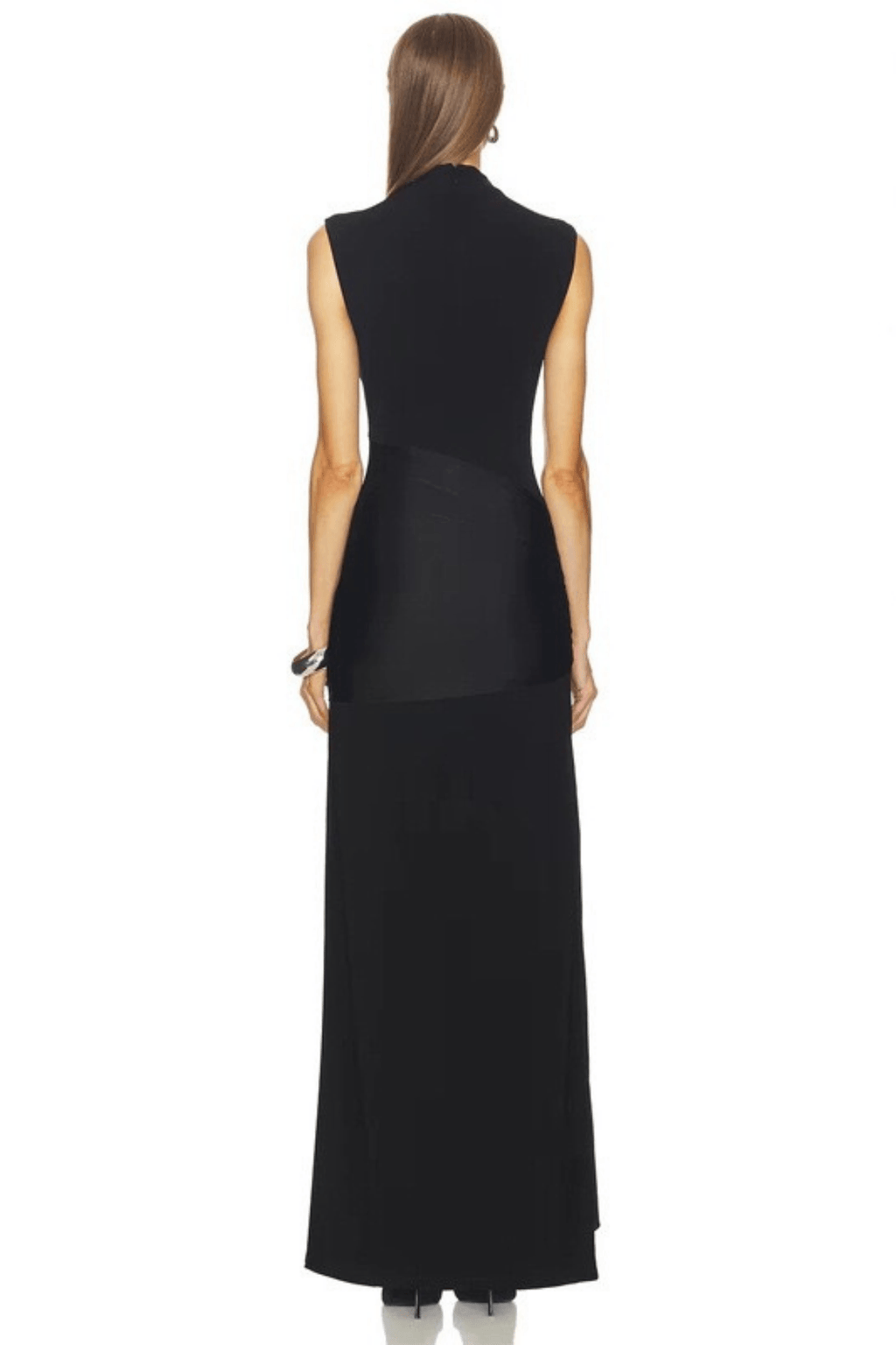 Dale Black Sleeveless Turtleneck Maxi Dress Avalabel